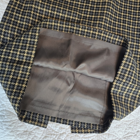 Aquascutum London Virgin Wool Houndstooth Academia Pencil Skirt - Picture 8 of 13